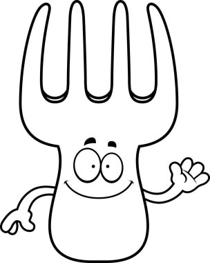 Çizgi film çatal sallayarak