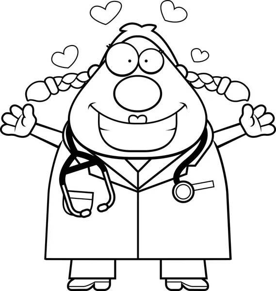 Dibujos animados Doctor abrazo — Vector de stock