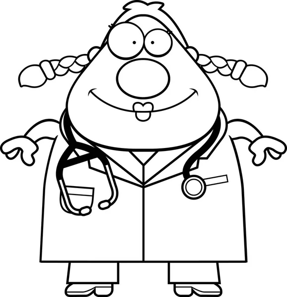 Sonriente médico de dibujos animados — Vector de stock