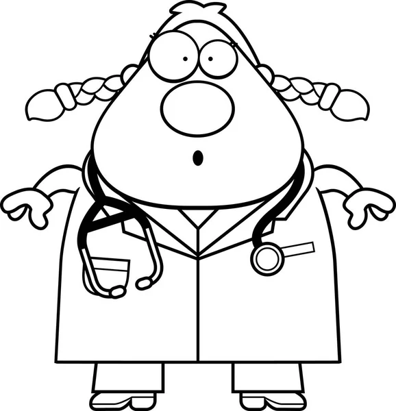 Surprised Cartoon Doctor — Stock Vector