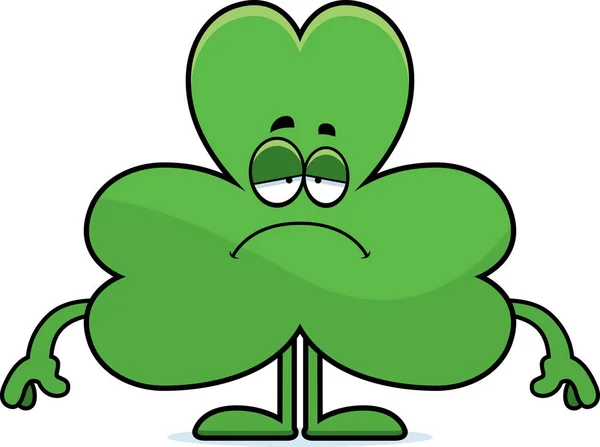 Trauriger Cartoon-Shamrock — Stockvektor