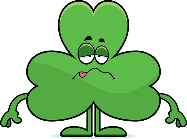 Sick Cartoon Shamrock — Stock Vector