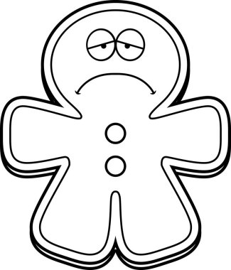 Üzgün çizgi film zencefilli kurabiye adam