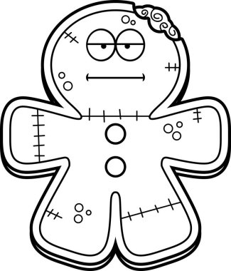 Sıkılmış karikatür Gingerbread zombi