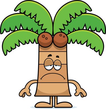 Üzgün çizgi film palmiye ağacı