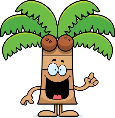 Çizgi film palmiye ağacı düşünce