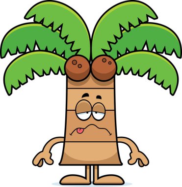 Hasta karikatür palmiye ağacı