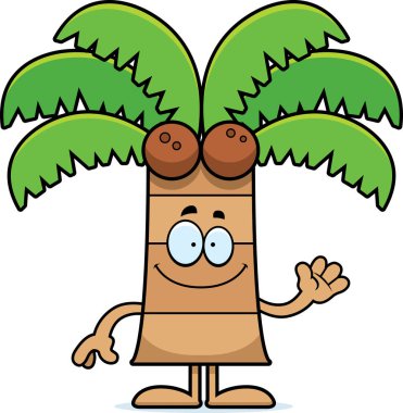 Karikatür palmiye ağacı sallıyor