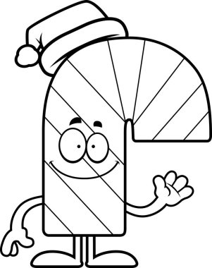 Çizgi film şeker kamışı sallayarak