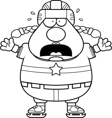 Korkmuş karikatür hokey oyuncusu