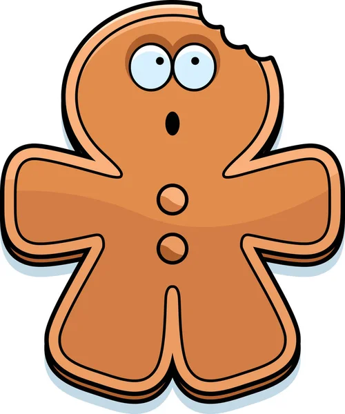 Kreskówka Gingerbread Man Bite — Wektor stockowy