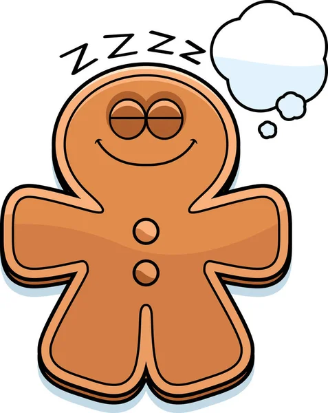 Sonhando Cartoon Gingerbread Man —  Vetores de Stock