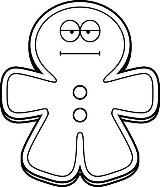 Entediado Cartoon Gingerbread Man —  Vetores de Stock