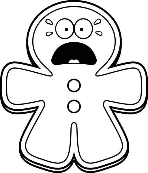 Assustado dos desenhos animados Gingerbread Man —  Vetores de Stock