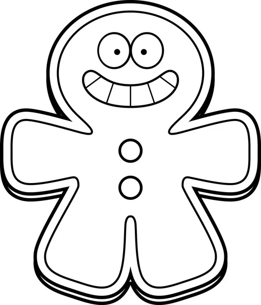 Sorrindo Cartoon Gingerbread Man —  Vetores de Stock