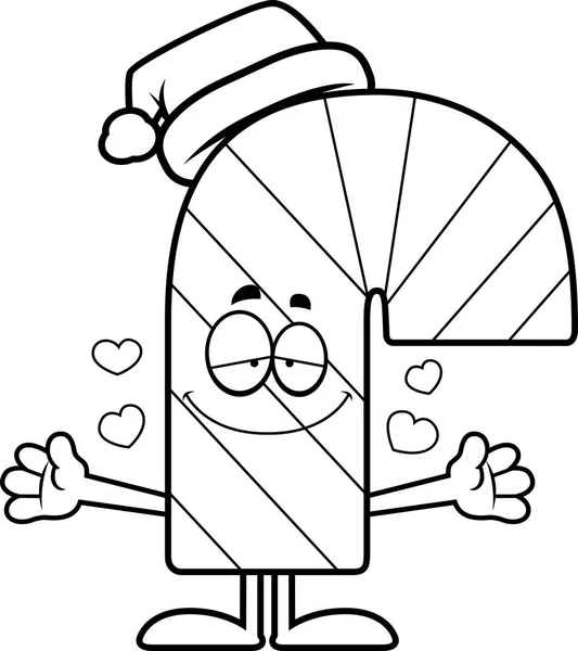 Cartone animato caramelle canna abbraccio — Vettoriale Stock