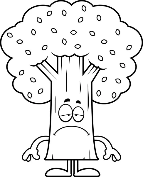 Triste árbol de dibujos animados — Vector de stock