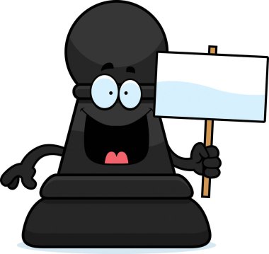 Çizgi film satranç piyon işareti