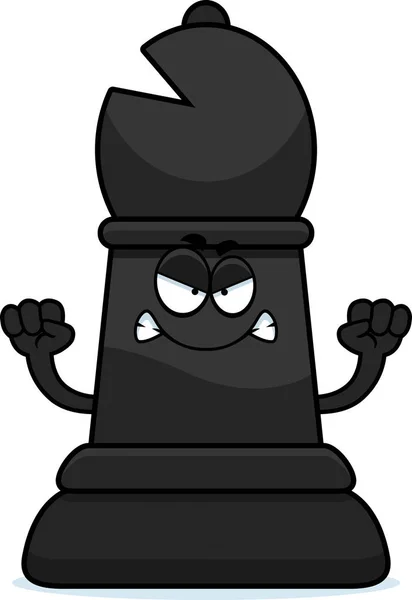 Angry Cartoon Chess Bishop — Stock Vector