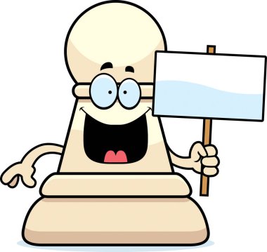 Çizgi film satranç piyon işareti