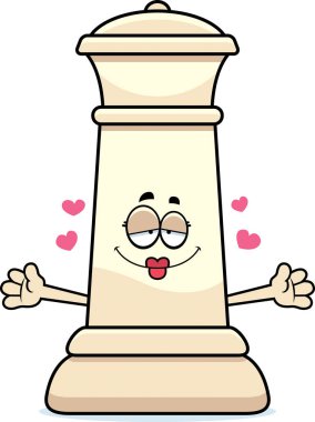 Çizgi film satranç Kraliçe kucaklama