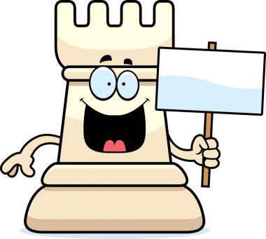 Çizgi film satranç kale işareti