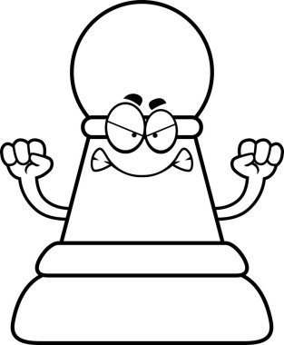 Kızgın çizgi film satranç piyon