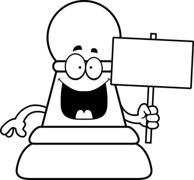 Çizgi film satranç piyon işareti