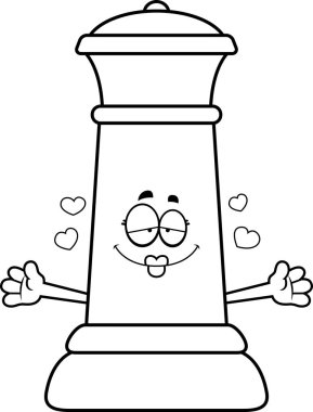 Çizgi film satranç Kraliçe kucaklama