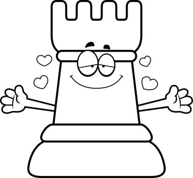 Çizgi film satranç Kalesi kucaklama