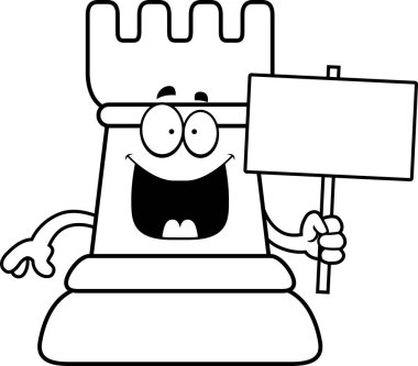 Çizgi film satranç kale işareti