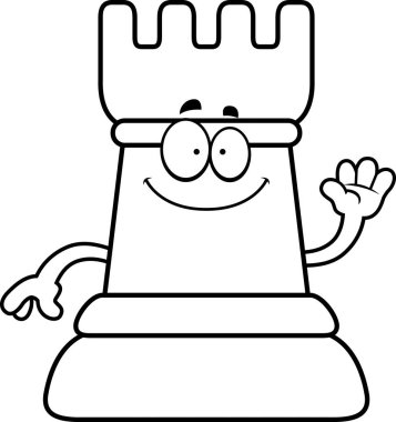 Çizgi film satranç Kalesi sallayarak