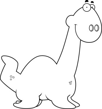 Çizgi film Plesiosaur gülümseyen