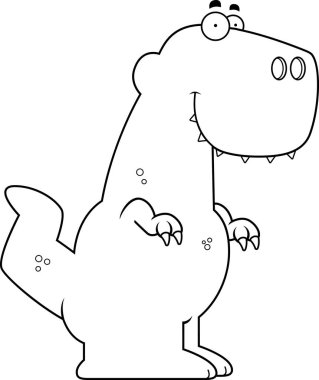 Gülümseyen karikatür Tyrannosaurus Rex