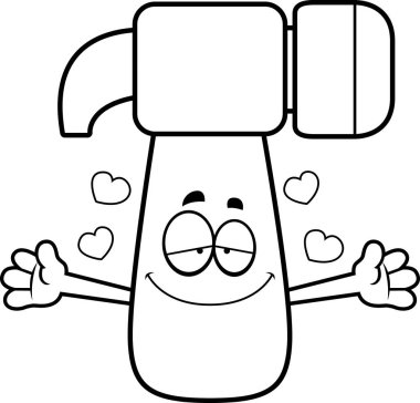 Çizgi film çekiç kucaklama