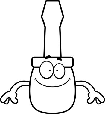 Mutlu karikatür tornavida