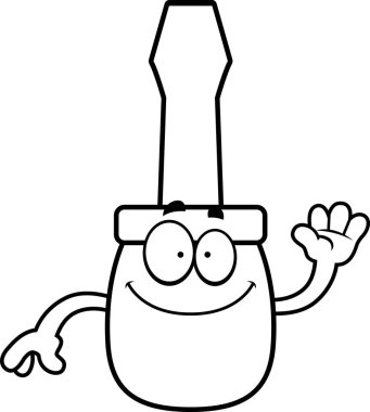 Çizgi film tornavida sallayarak