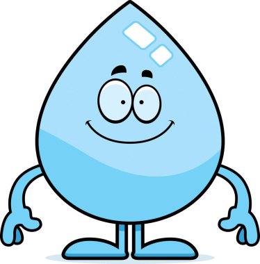 Mutlu çizgi film su damlası