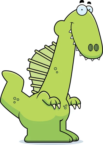 笑みを浮かべて漫画スピノサウルス — ストックベクタ