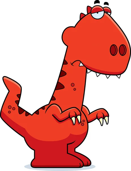 Velociraptor triste de dibujos animados — Vector de stock