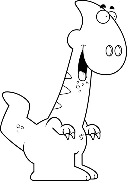 Parasaurolophus de dibujos animados hambrientos — Vector de stock