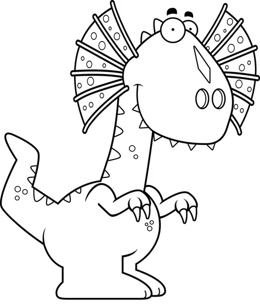 Desenhos animados sorridentes Dilophosaurus — Vetor de Stock