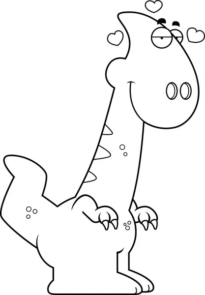 Cartoon-Parasaurolophus verliebt — Stockvektor