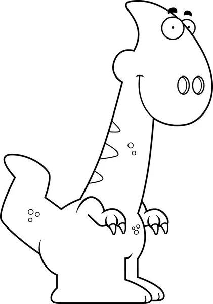 Desenhos animados sorridentes Parasaurolophus —  Vetores de Stock
