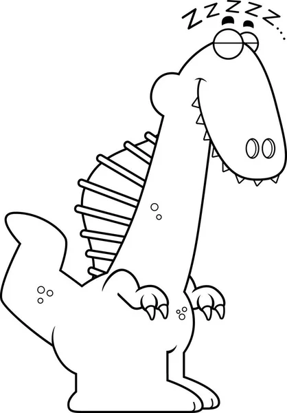 Spinosaurus de dibujos animados durmiente — Vector de stock