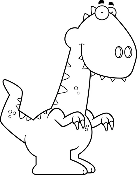 Velociraptor sonriente de dibujos animados — Vector de stock