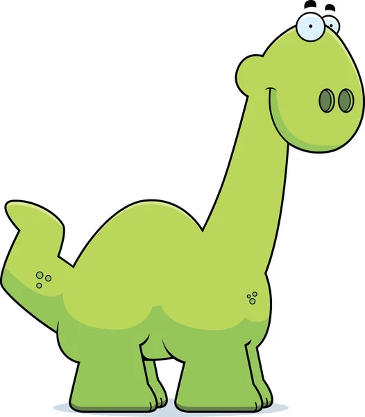 Dibujos animados sonrientes Apatosaurus — Vector de stock