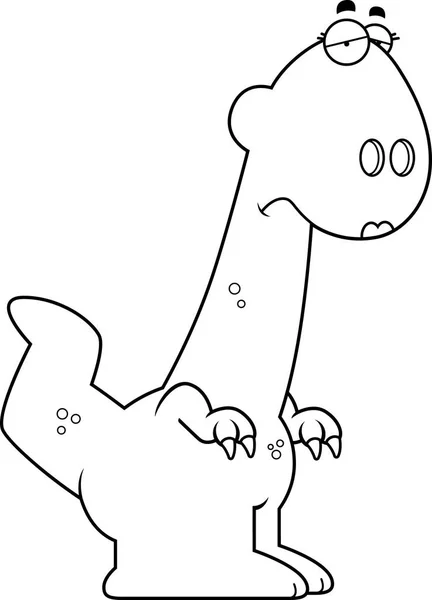悲しい漫画少女恐竜 — ストックベクタ
