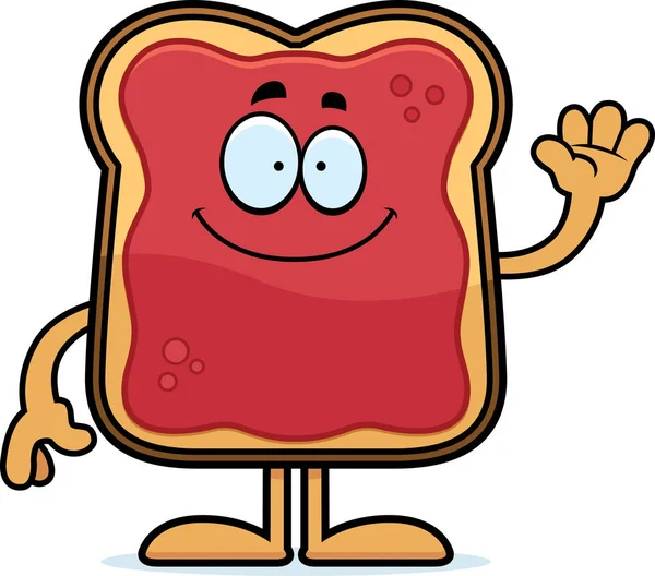 Cartoon Toast met Jam zwaaien — Stockvector