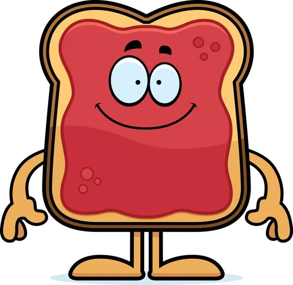 Happy Cartoon Toast met Jam — Stockvector